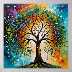 Árbol cósmico de mitos - Arte folclórico indio