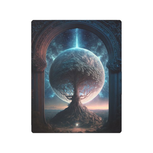 Árbol cósmico Universo Surreal Fantasía Arte (Anverso)