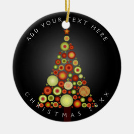 Árbol de adornos de Navidad retro de PixDezines