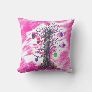 Árbol de amor almohada rosa