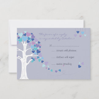 Árbol de Amor Corazones RSVP Boda de Invierno