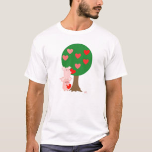 Árbol de amor simple camiseta (diseño en la parte