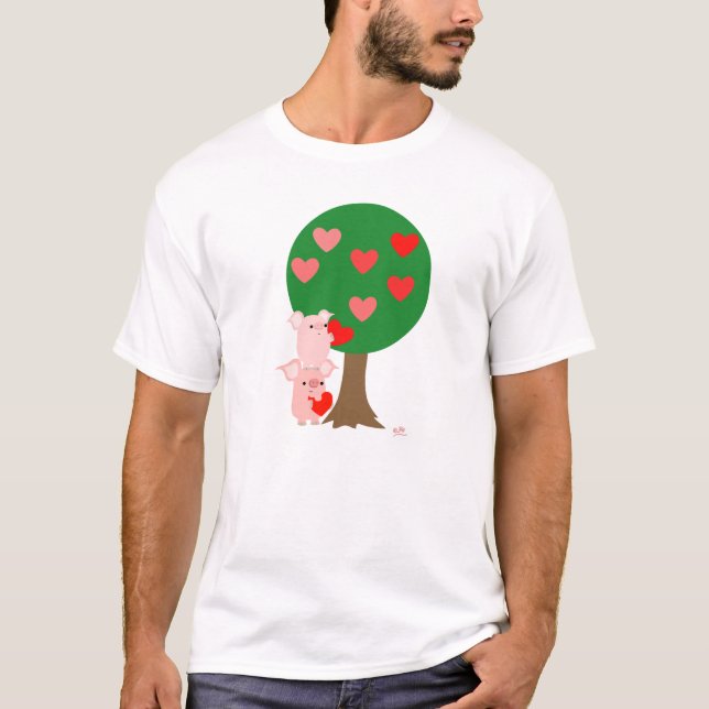 Árbol de amor simple camiseta (diseño en la parte  (Anverso)