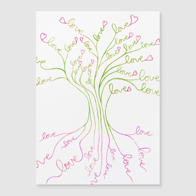 Árbol de amor verde de la vida luz elegante modern (Anverso)
