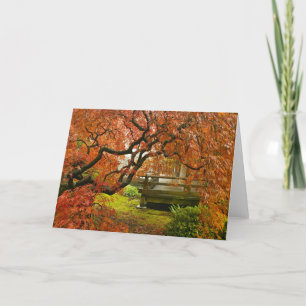 Árbol de arce en tarjeta de felicitación japonesa
