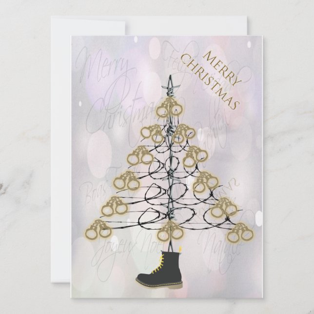Árbol de argollas para navidades - Tarjetas de cár (Anverso)