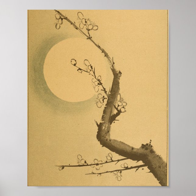 Árbol de arte mural japonés vintage (Frente)