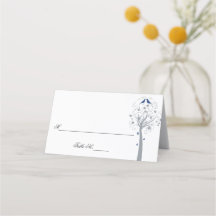 Árbol de aves azules Tarjetas de plaza judía hebre