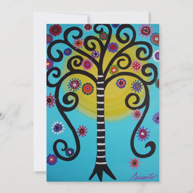 ÁRBOL DE BAR DE VIDA INVITACIÓN MITZVAH (Anverso)