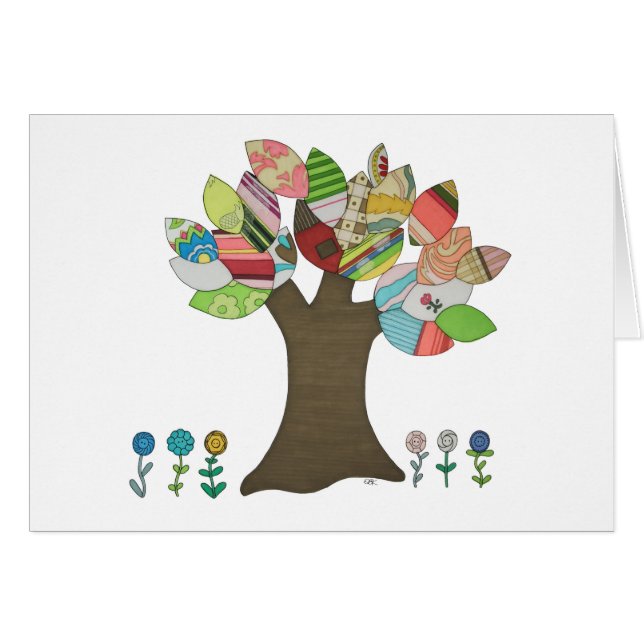 Árbol de botones en blanco Notecard (Anverso (Horizontal))