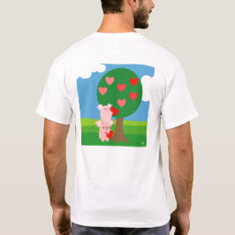 Árbol de camiseta de amor (diseño en la parte post