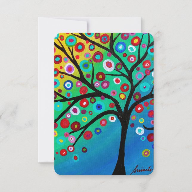 Árbol de cartas RSVP de Bar Bat Mitzvah (Anverso)