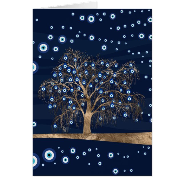 Árbol de charlas de Nazar - Oro en azul oscuro (Frente)