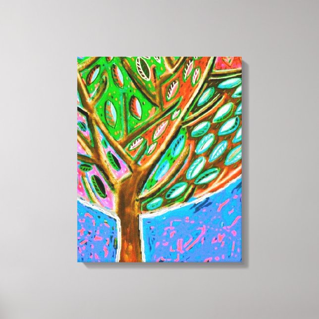 Árbol De Cielo Azul De Lienzo De Vida (Anverso)