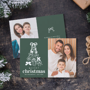 Árbol de cinta verde festivo 2 Foto Navidad