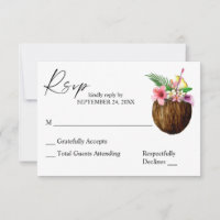 Árbol de coco floral tropical hawaiano RSVP