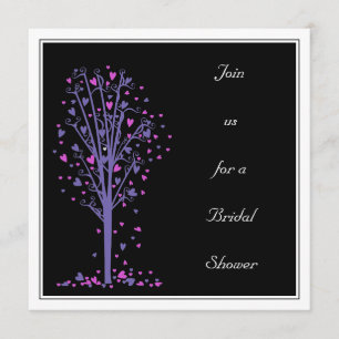 Árbol de corazón rosa y morado: Invitación a la du