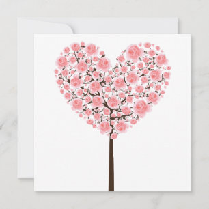 Árbol de corazón rosado sakura (flor de cerezo)