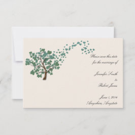 Árbol de Corazón Verde sobre Marfil Anuncio de Fec