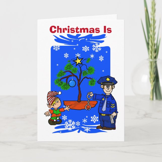Árbol de decoración de elfo de cúpulo con tarjeta  (Anverso)