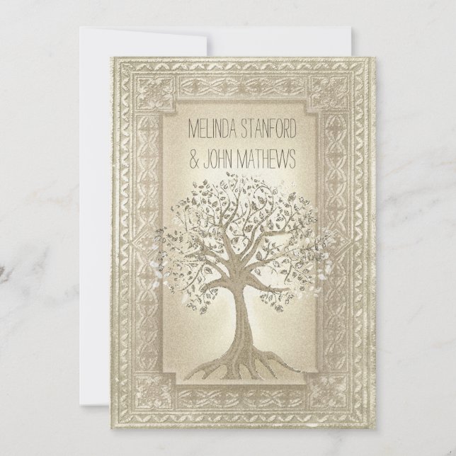 Árbol de familia de la invitación de la boda (Anverso)