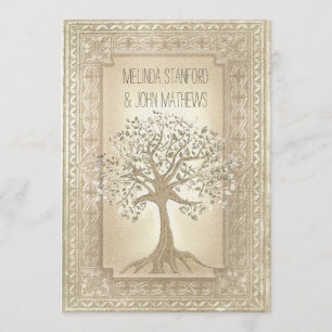 Árbol de familia de la invitación de la boda