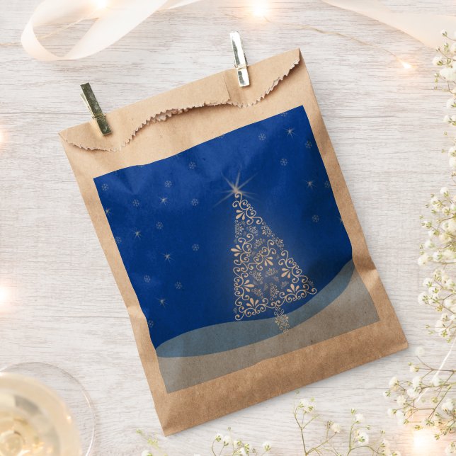 Árbol de Fiesta azul blanco merry navideño, bolsa  (Cortado)