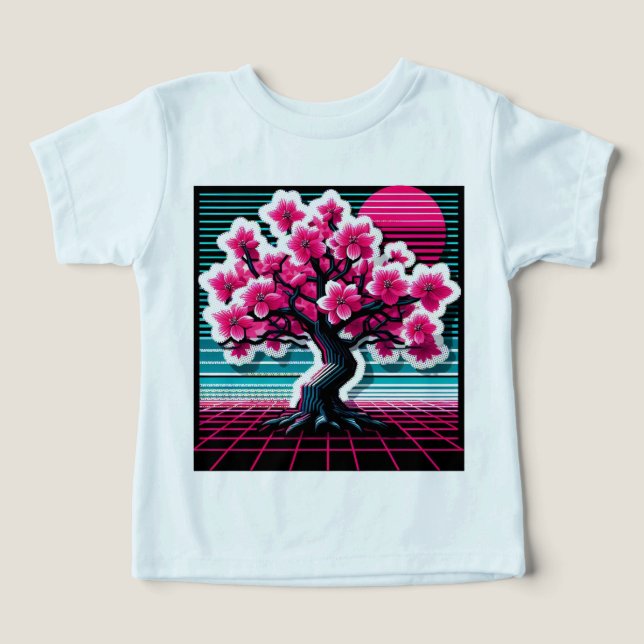 Árbol de flor de cerezo Synthwave 803 (Diseño delantero )