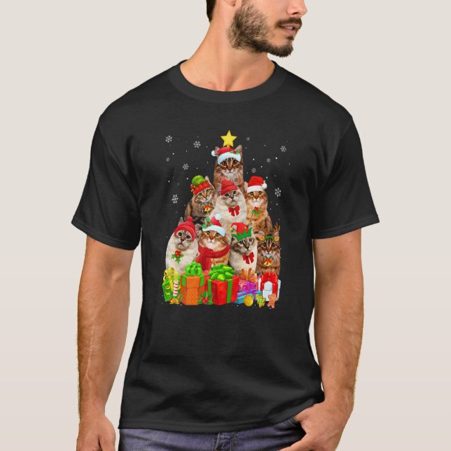 Árbol de gato con suéter feo de Navidad Gato siber (Anverso)