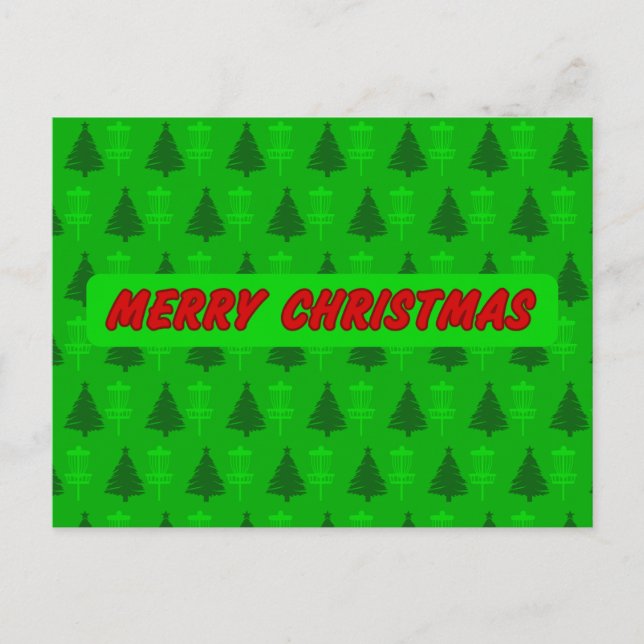 Árbol de golf de disco y tarjeta de Navidades de c (Anverso)