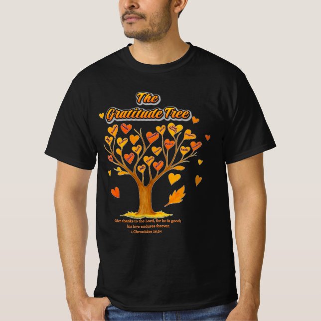 Árbol de gratitud de acción de gracias camiseta de (Anverso)