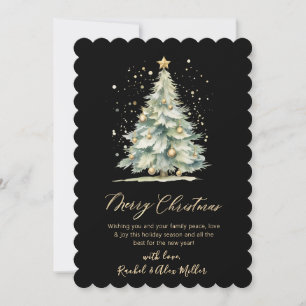 Árbol de guiones elegantes de oro negro no Navidad