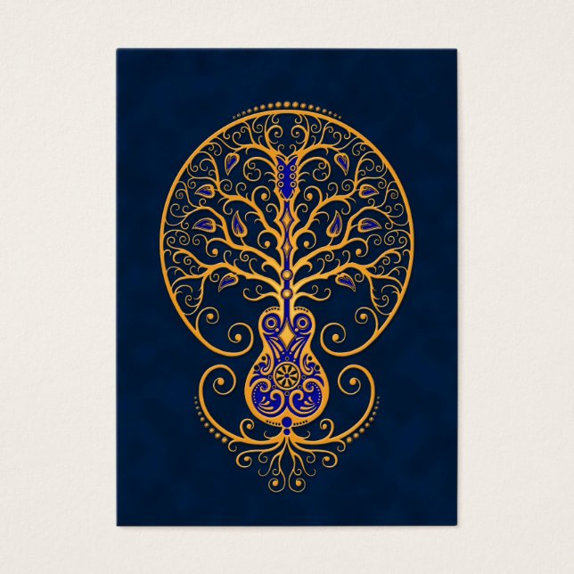 Árbol de Guitarra Azul dorado de la vida (Frente)