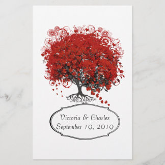 Árbol de hojas del corazón rojo