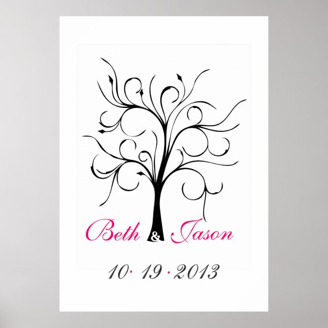 Árbol de impresión de dedo boda (Frente)