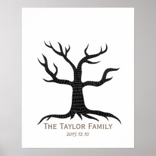 Árbol de impresión de dedo de reunión familiar
