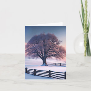 Árbol de invierno con valla