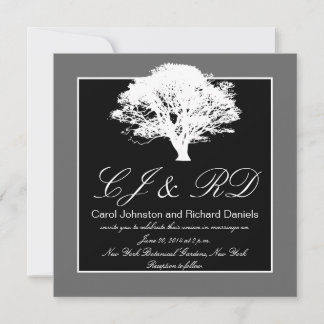 Árbol de invitaciones de matrimonio de monogramas 
