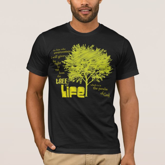 Árbol de la camiseta cristiana de la escritura de (Anverso)