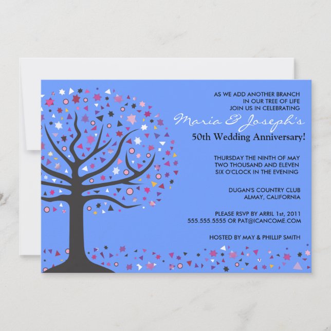 Árbol de la invitación de la fiesta de aniversario (Anverso)