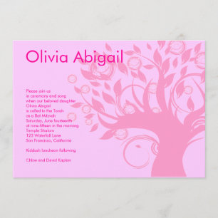Árbol de la invitación de Mitzvah del palo del