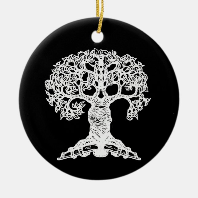 Árbol de la lectura - ornamento del regalo (Frente)