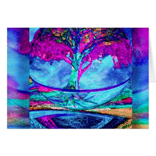 Árbol de la meditación de la vida en púrpura (Anverso (Horizontal))