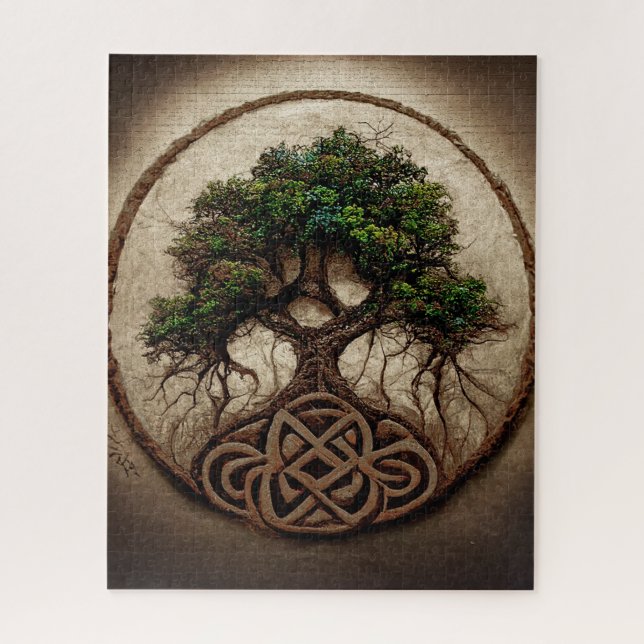 Arbol de la obra de arte de la vida Rompecabezas (Vertical)