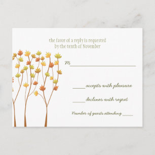 Árbol de la ramita de la caída - tarjeta de la