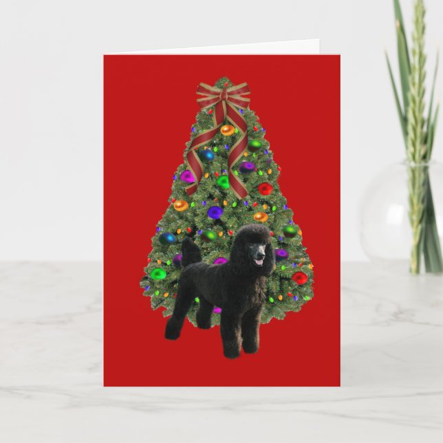 Árbol de la tarjeta de Navidad del caniche (Anverso)