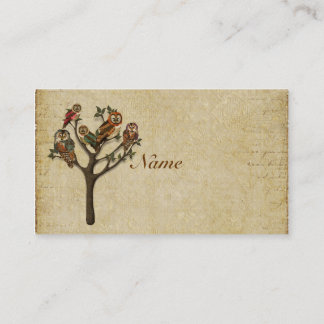 Árbol de la tarjeta de visita de los búhos/de