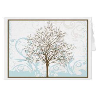 Árbol de la tarjeta en blanco de la vida