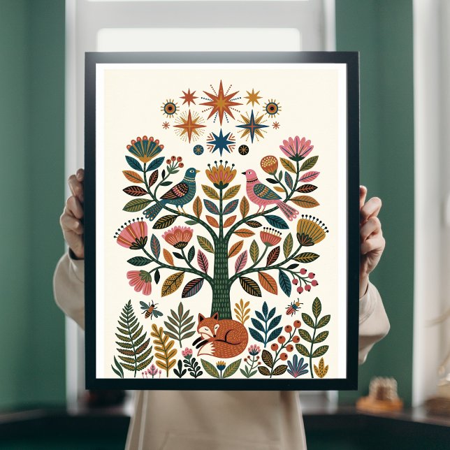 Árbol de la Vida Arte Popular Boho Pavo Real Poste (Subido por el creador)