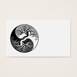 Árbol de la vida blanco y negro Yin Yang